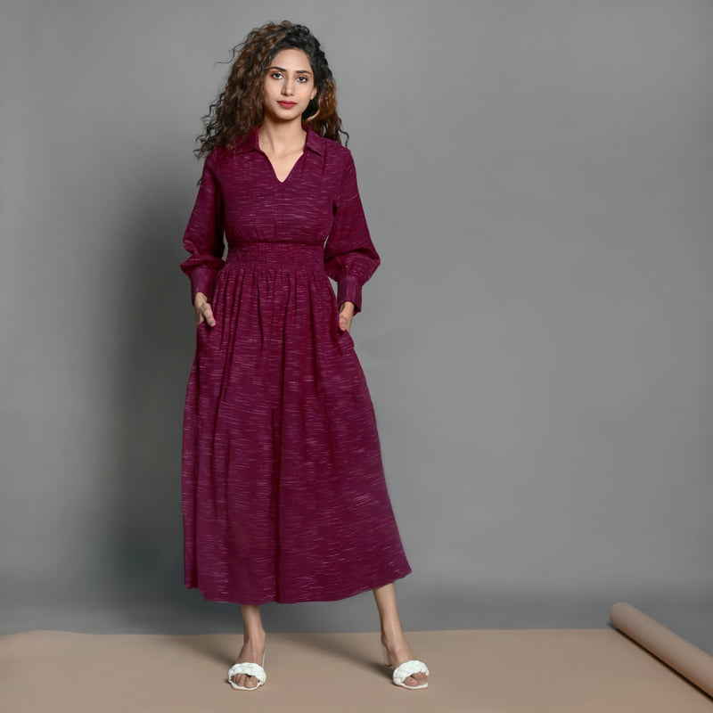 Mulberry Handspun Cotton Maxi Skater Dress 46 Mulberry Handspun Cotton Maxi Skater Dress 46