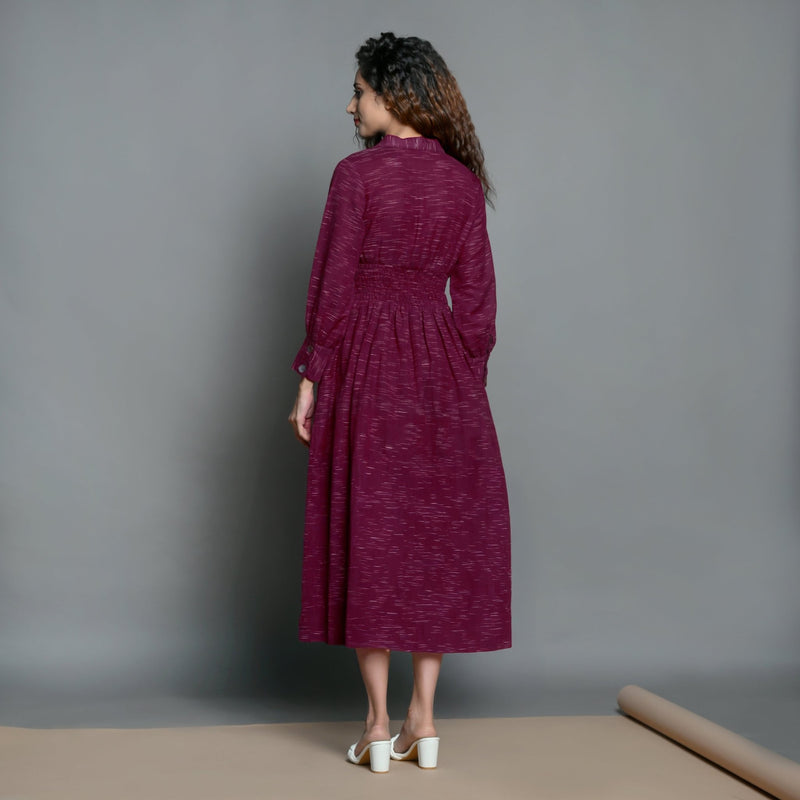 Mulberry Handspun Cotton Maxi Skater Dress 46" / Tall (5'7" and above) Mulberry Handspun Cotton Maxi Skater Dress 46" / Tall (5'7" and above)