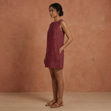Mulberry Handspun Cotton Sleeveless A-Line Short Shift Dress