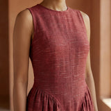 Mulberry Handspun Cotton Sleeveless Paneled Maxi Dress