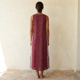 Mulberry Handspun Cotton Wavy Stripe Maxi Shift Dress