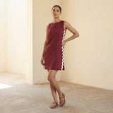 Mulberry Handspun Cotton Wavy Stripe Short Shift Dress