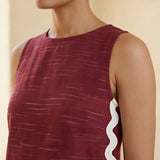 Mulberry Handspun Cotton Wavy Stripe Short Shift Dress