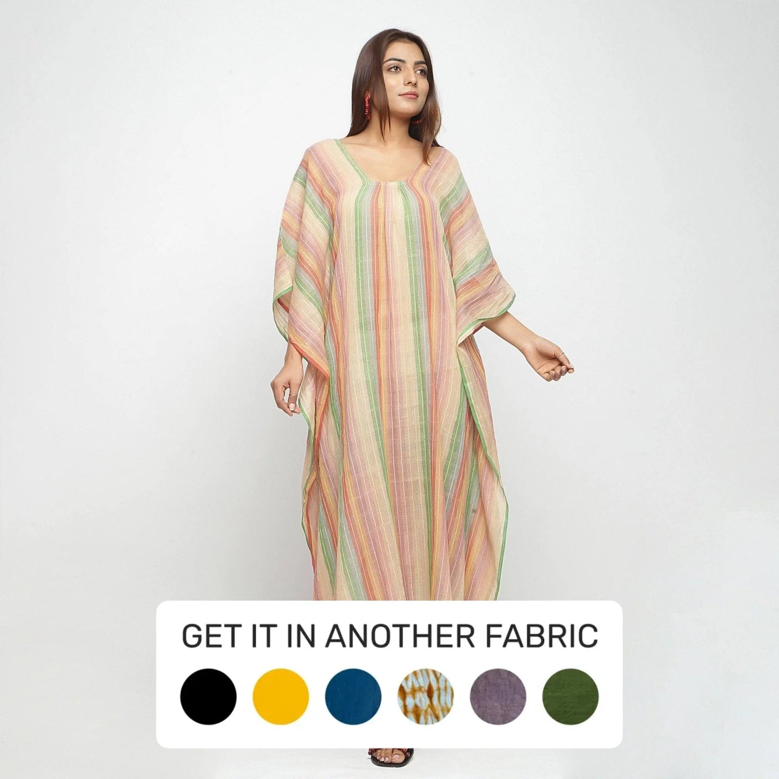 cotton kaftan dresses Indigo Spiral Cotton Caftan – Terressentials main image 0