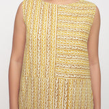 Front Detail of a Model wearing Bagru Block Print Sleeveless Maxi Dress