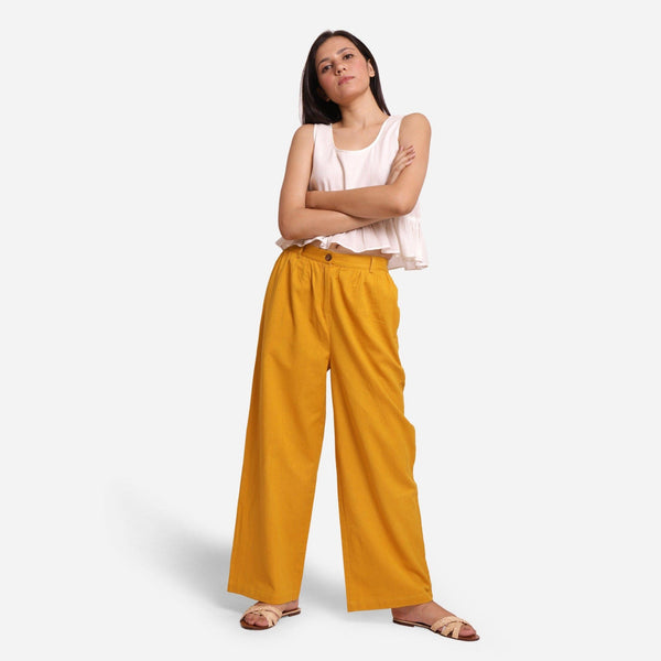 Mustard wide leg pants best sale