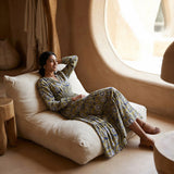 Mustard Floral Block Print Cotton Fit and Flare Maxi Tier Dress