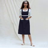 Navy Blue Cotton Flax Comfort Fit Apron