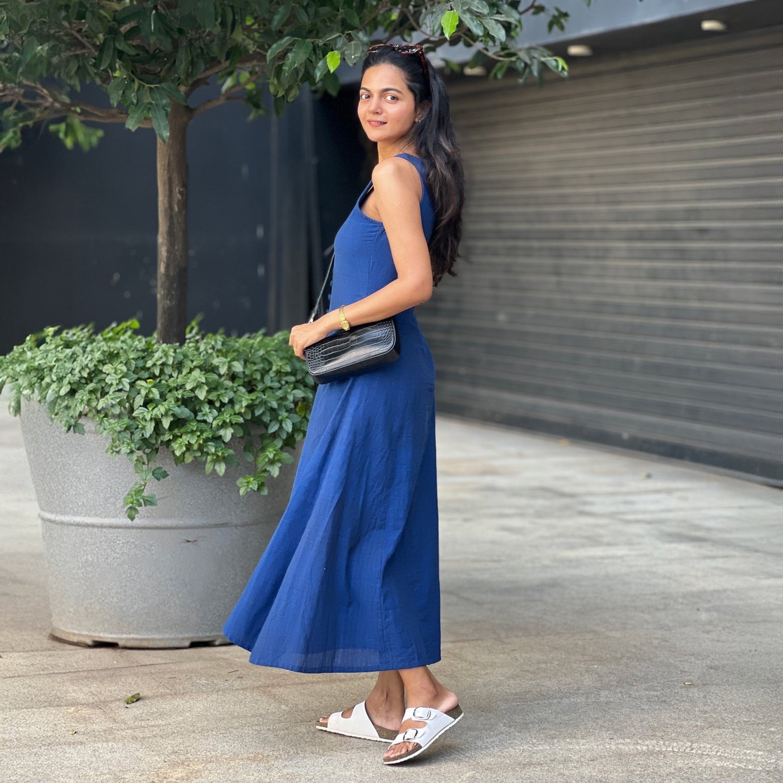 white christmas dresses Buy Women's Cotton Straight Midi Dress Online in India main image 0