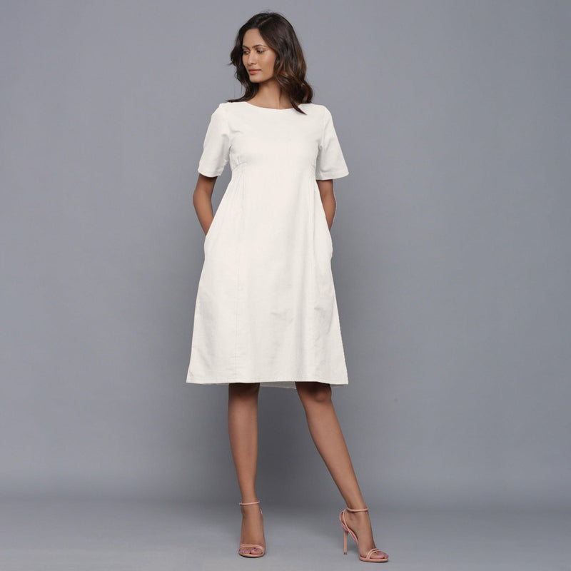Off-White Warm Cotton Flannel Knee Length Dress 64" / Custom Height (Free) Off-White Warm Cotton Flannel Knee Length Dress 64" / Custom Height (Free)