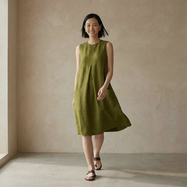 olive green swing dress Olive Green Chiffon V-neck Maxi Dress, Flowy Ankle Length Summer Swing Dress, Xiaolizi 6027#