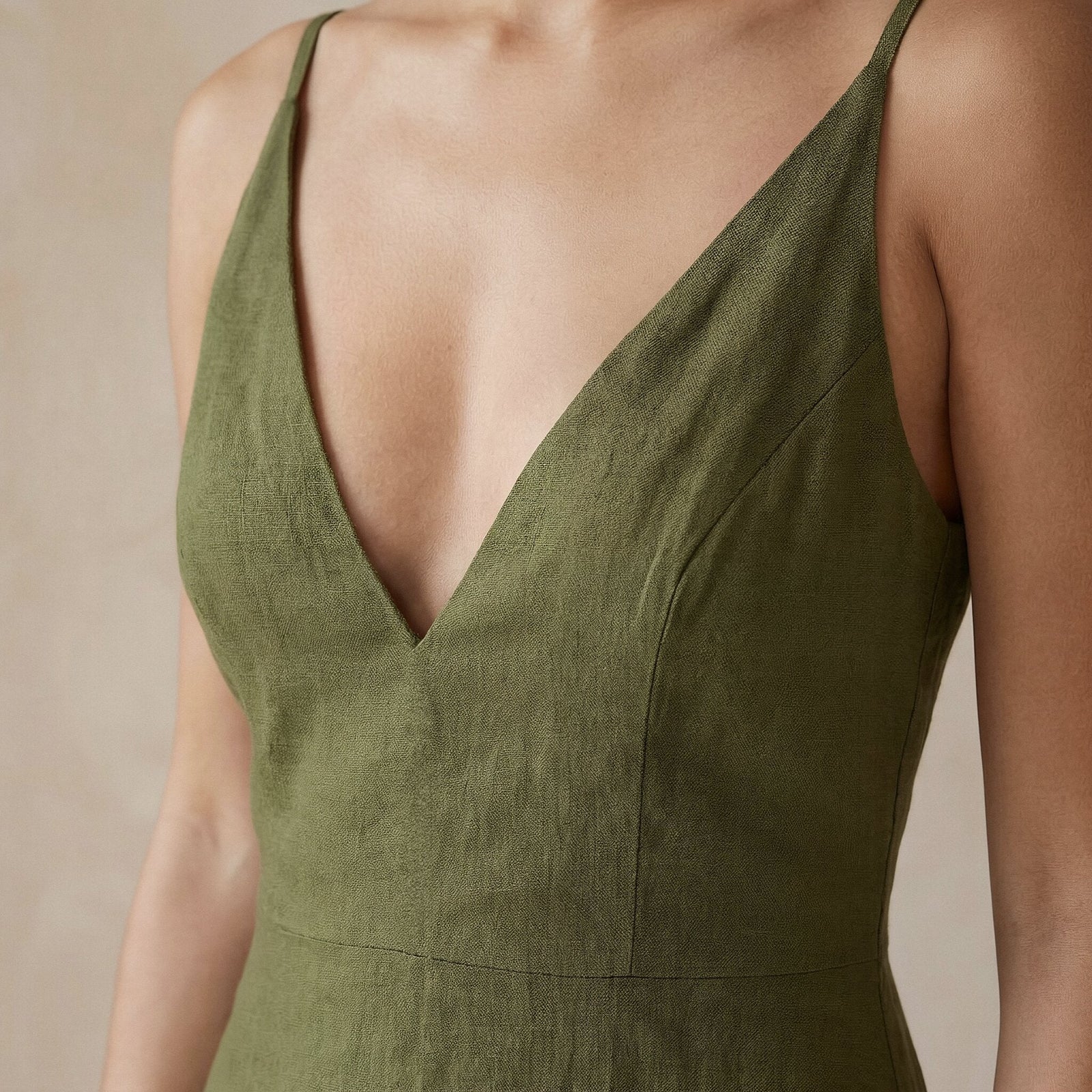 olive green cami dress ASOS DESIGN satin cami slip midi dress with picot trim neckline in olive  green