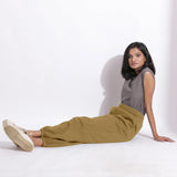 Olive Green Warm Cotton Waffle Jogger Pant