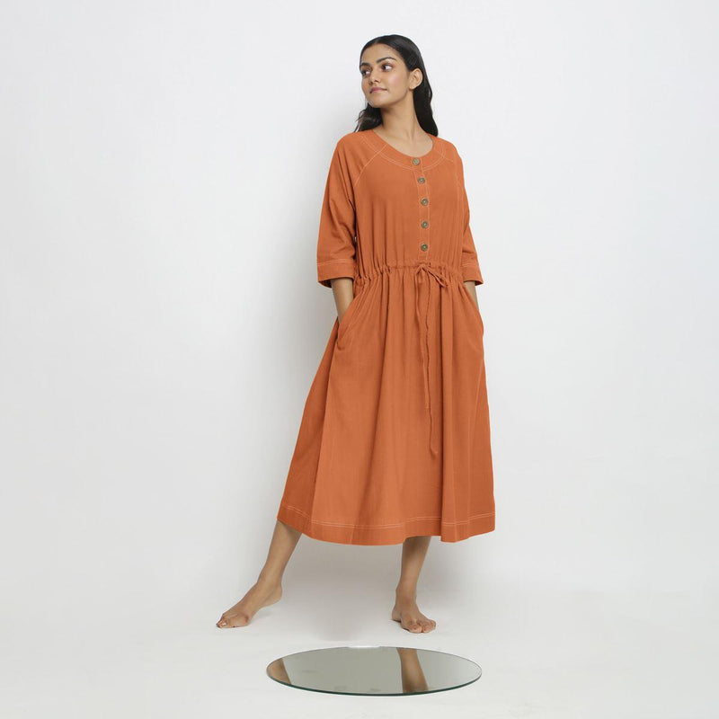 orange basic dress Ava Presley Simple Ruched Satin Prom Dress 47030