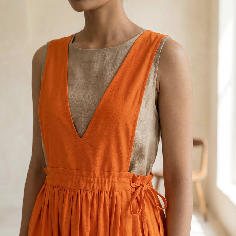 open lace back dress Linen Pinafore Dress  Old Linen Mill