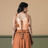 Back View of a Model wearing Orange Shibori Camisole Top