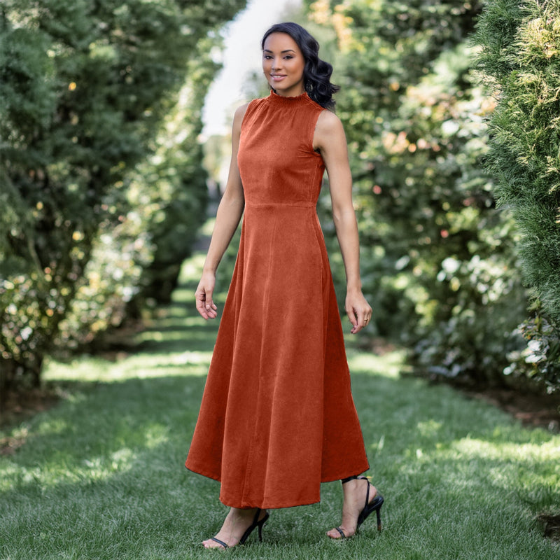 orange corduroy dress Cate Blanchett opts for a quirky burnt orange corduroy dress in Cannes