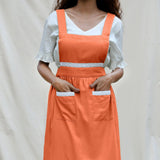 Peach Cotton Flax Comfort Fit Apron