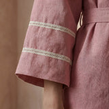 Pink Cotton Flax Kyoto Kimono Sleeve Wrap Top
