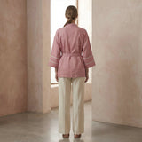 Pink Cotton Flax Kyoto Kimono Sleeve Wrap Top
