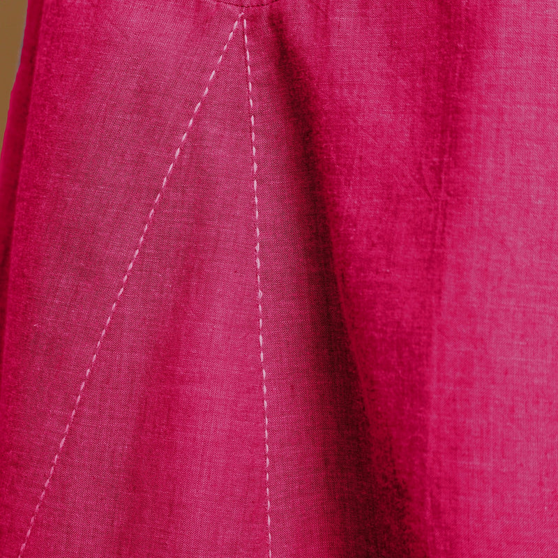 Pink Cotton Poplin Elasticated Midi Cami Dress