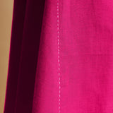 Pink Cotton Poplin Hand Embroidered Knee-Length Godet Dress