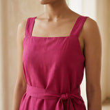 Pink Cotton Poplin Knee Length Princess Line Dress