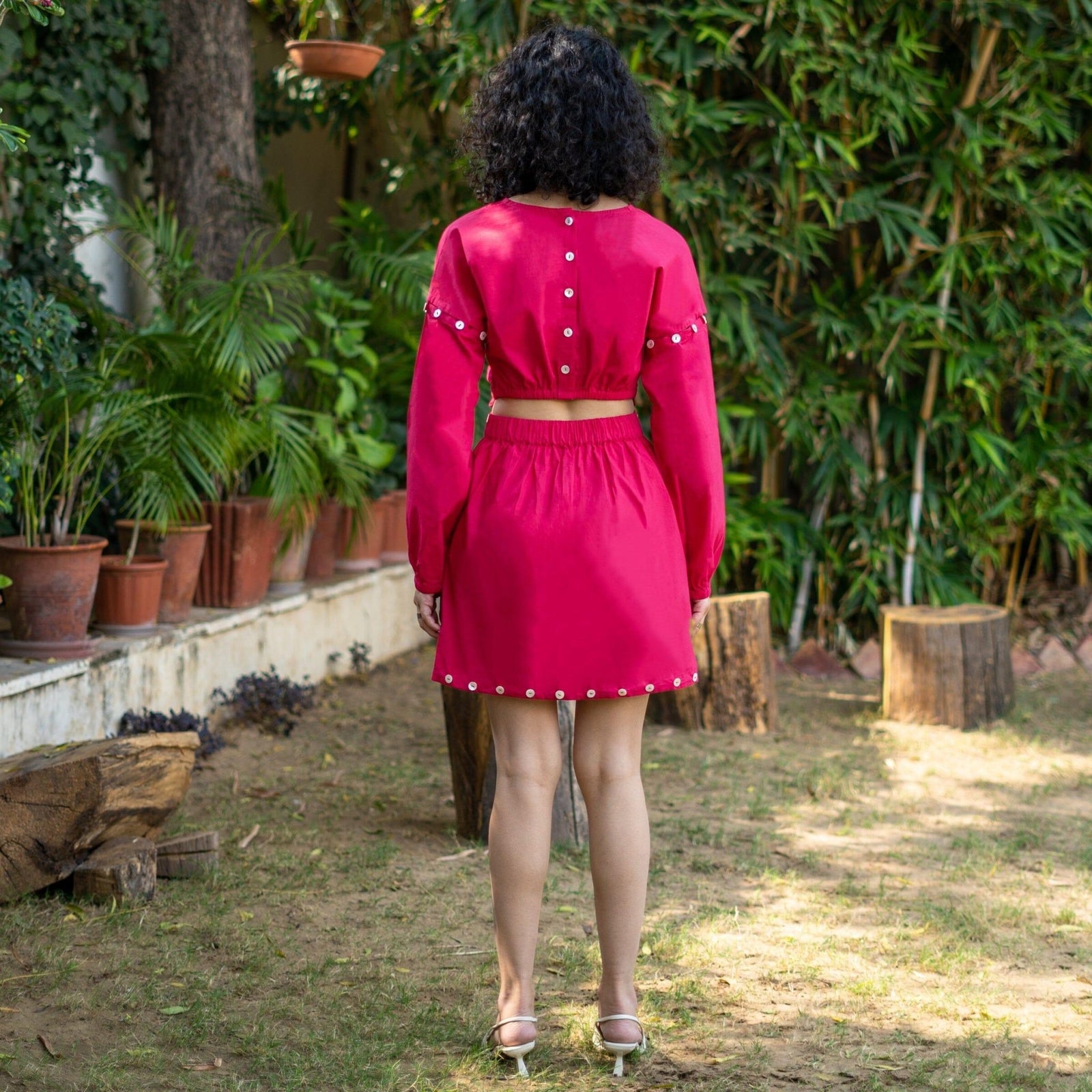 pink cotton poplin dress Marina Rinaldi | Woman - Cotton poplin dress - Fuchsia