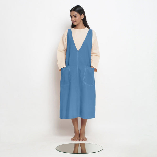 white christmas dresses Buy Powder Blue Handspun Cotton Paneled Midi Shift Dress Online at  SeamsFriendly