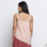 Powder Pink Handspun Cotton Asymmetrical Tank Top