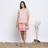 Powder Pink Handspun Cotton Round Neck Loose Fit Top