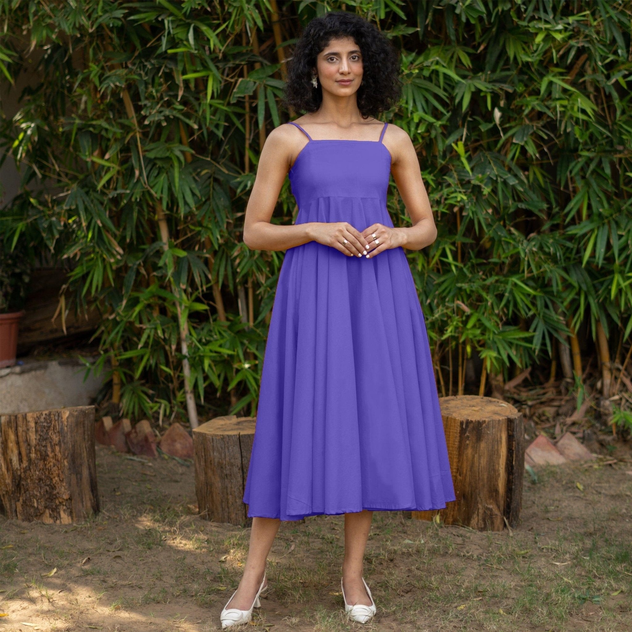 Poplin Animal Print Fit and Flare Dress main image 1