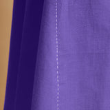 Purple Cotton Poplin Hand Embroidered Knee-Length Godet Dress