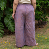 Purple Striped Cotton Shirt and High-Rise Baggy Pant Co-ord Set