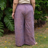 Purple Stripes 100% Cotton High-Rise Elasticated Baggy Pant