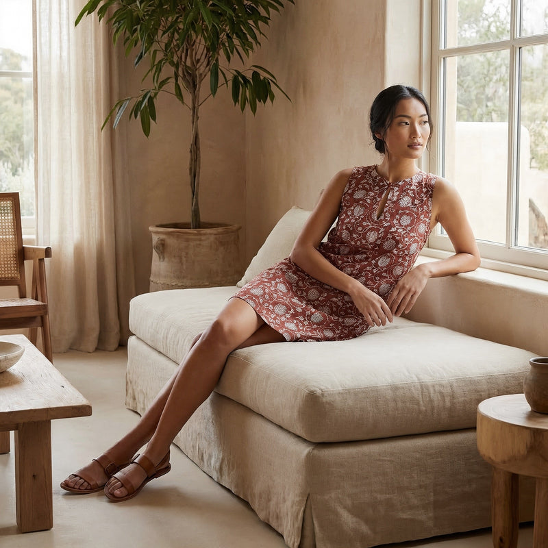printed cotton shift dress Oscar de la Renta