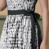 Reversible Black Tie-Dye Cotton V-Neck Maxi Wrap Dress
