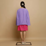 Back View of a Model wearing Mangalgiri Reversible Cotton Cape