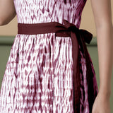 Reversible Maroon Tie-Dye Cotton V-Neck Maxi Wrap Dress