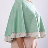 Reversible Mint Green Handspun Cotton Cape Flared Top