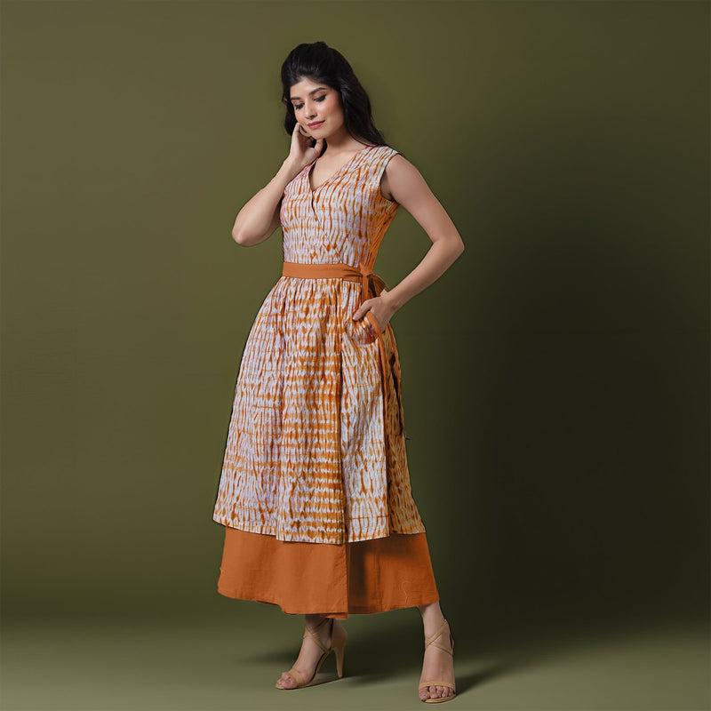 rust orange wrap dress Veslaya Plus Size Burnt Orange Maxi Dress Women's Autumn Elegant Party Casual V-Neck Dropped Shoulder Sleeve Waist Tied Split Hem Woven Wrap Texture Dress