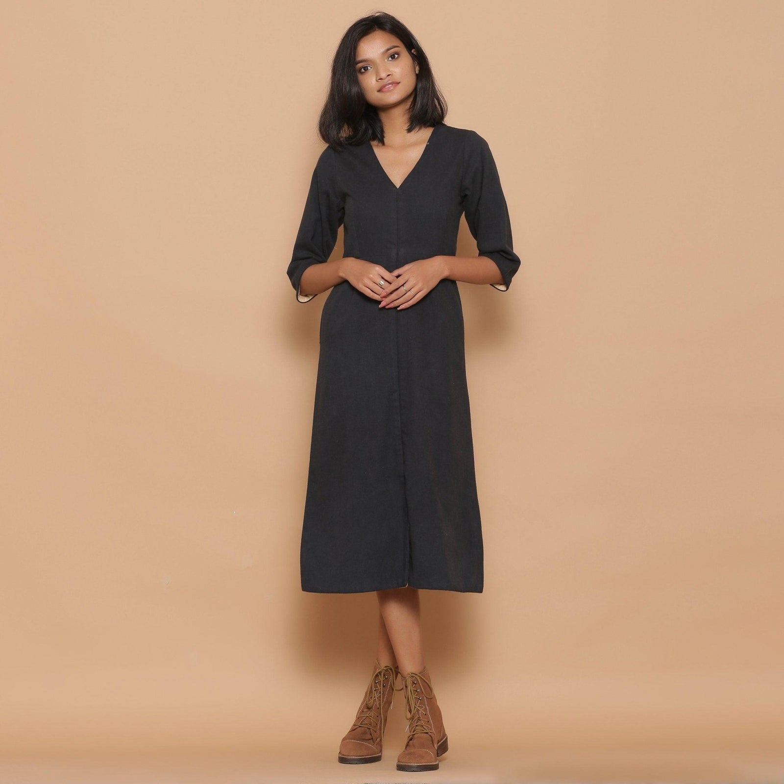 midi flannel dress womens Buy Reversible Warm Cotton Flannel Midi Slit Dress Online at SeamsFriendly