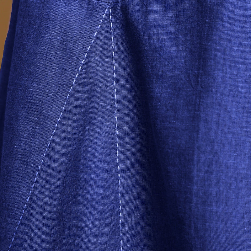 Royal Blue Cotton Poplin Elasticated Midi Cami Dress