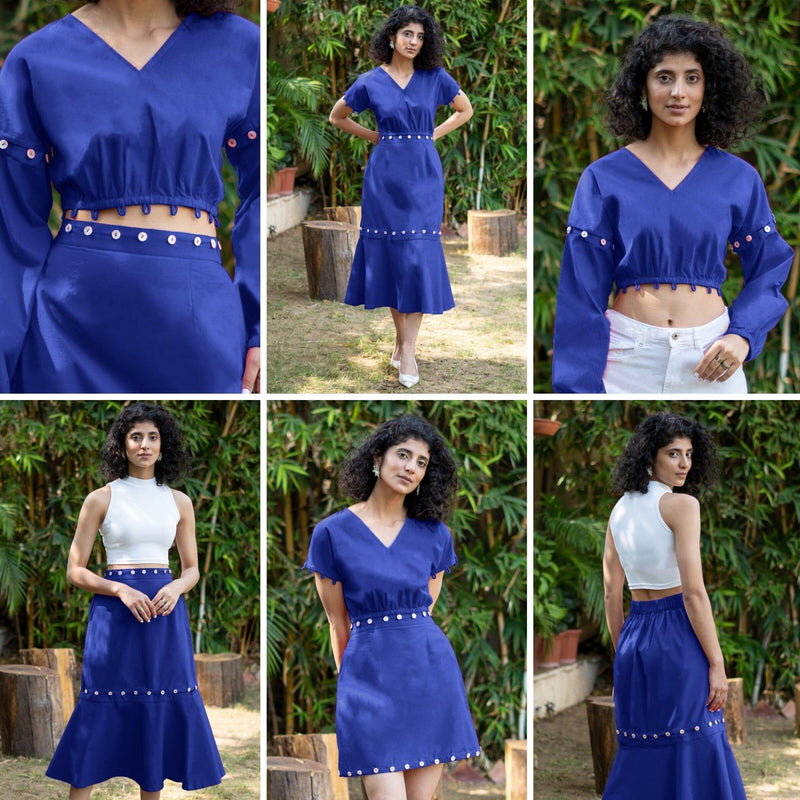 Royal Blue Cotton Poplin V-Neck Infinity Midi Dress 54" / Regular (5'2" - 5'6") Royal Blue Cotton Poplin V-Neck Infinity Midi Dress 54" / Regular (5'2" - 5'6")