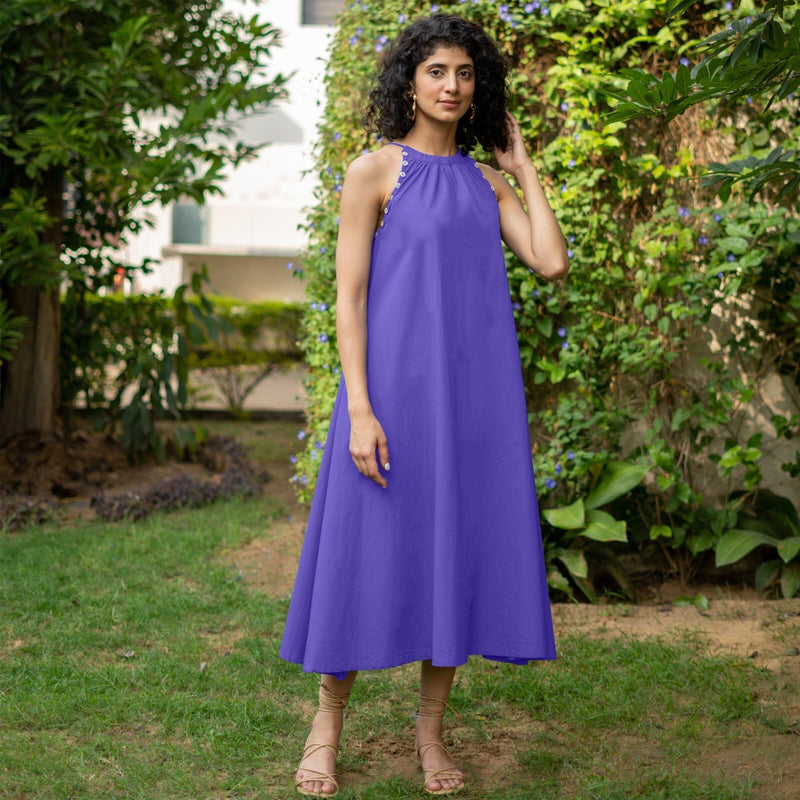 Buy Royal Purple Cotton Poplin A-Line Detachable Sleeve Flared Midi Dress Online at SeamsFriendly Buy Royal Purple Cotton Poplin A-Line Detachable Sleeve Flared Midi Dress Online at SeamsFriendly