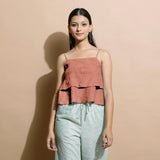 Rust 100% Linen Tier Camisole Top