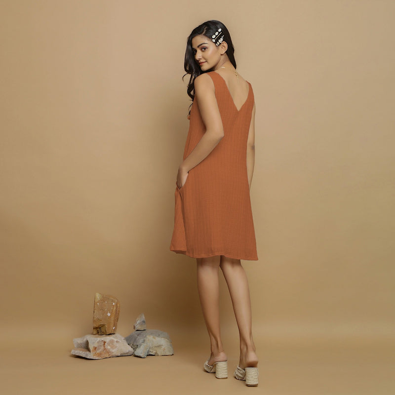 short rust dress Coast Women's Petite Short Sleeve V Neck Wrap Front Midi Dress in Rust | Size: 4