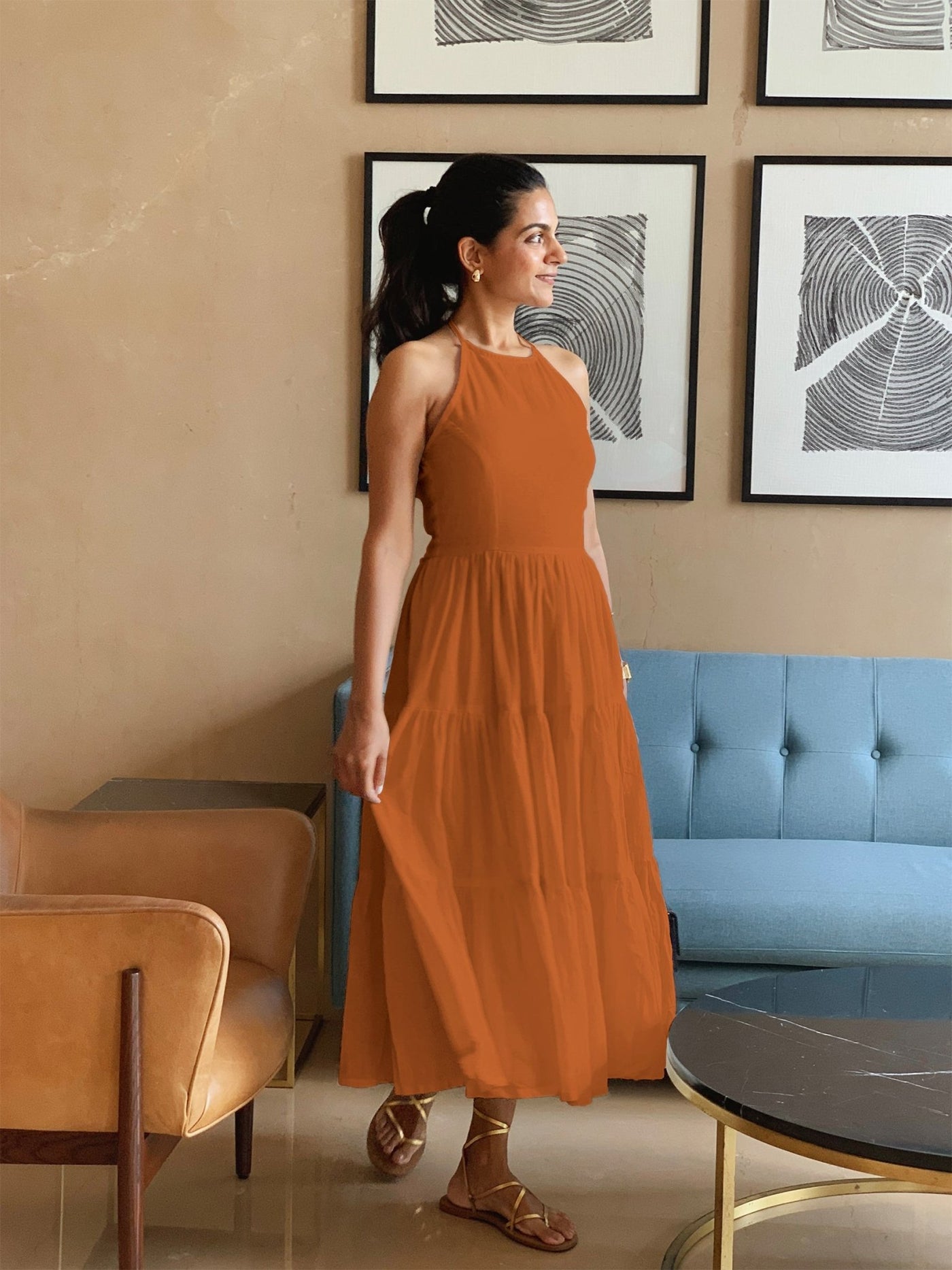 Midi Dress Asos Halter Neck Dress Rust Sandstone 100% Cotton Halter Neck Tier Midi Dress 36" Petite (5'1" And Below) Midi Dress Asos Halter Neck Dress Rust Sandstone 100% Cotton Halter Neck Tier Midi Dress 36" Petite (5'1" And Below)