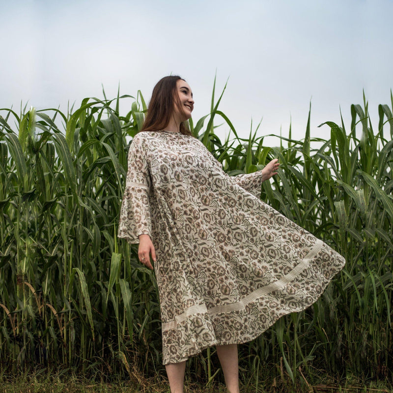 cotton tent dress Tiered Tent Dress | Sleeveless and Flowy Maxi Dress | Pillow Tencel | Ecru