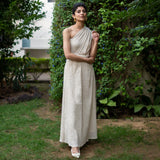 Undyed Crinkled Cotton Flax Boho Infinity Drape Gown with Matching Tube